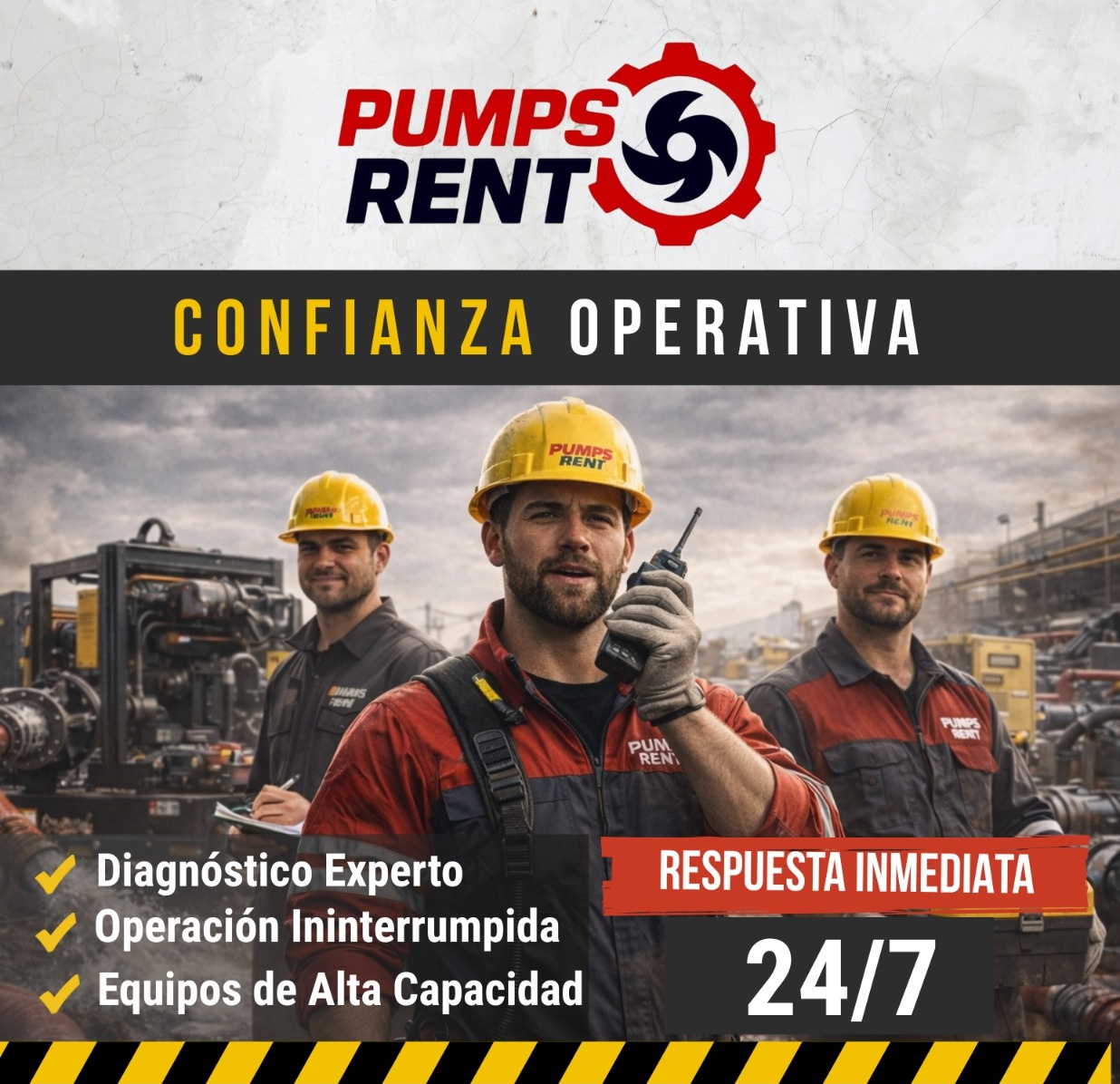 RENTA URGENTE DE BOMBAS Y EQUIPOS 24/7. INUNDACIÓN, LODOS Y PARO DE OBRA